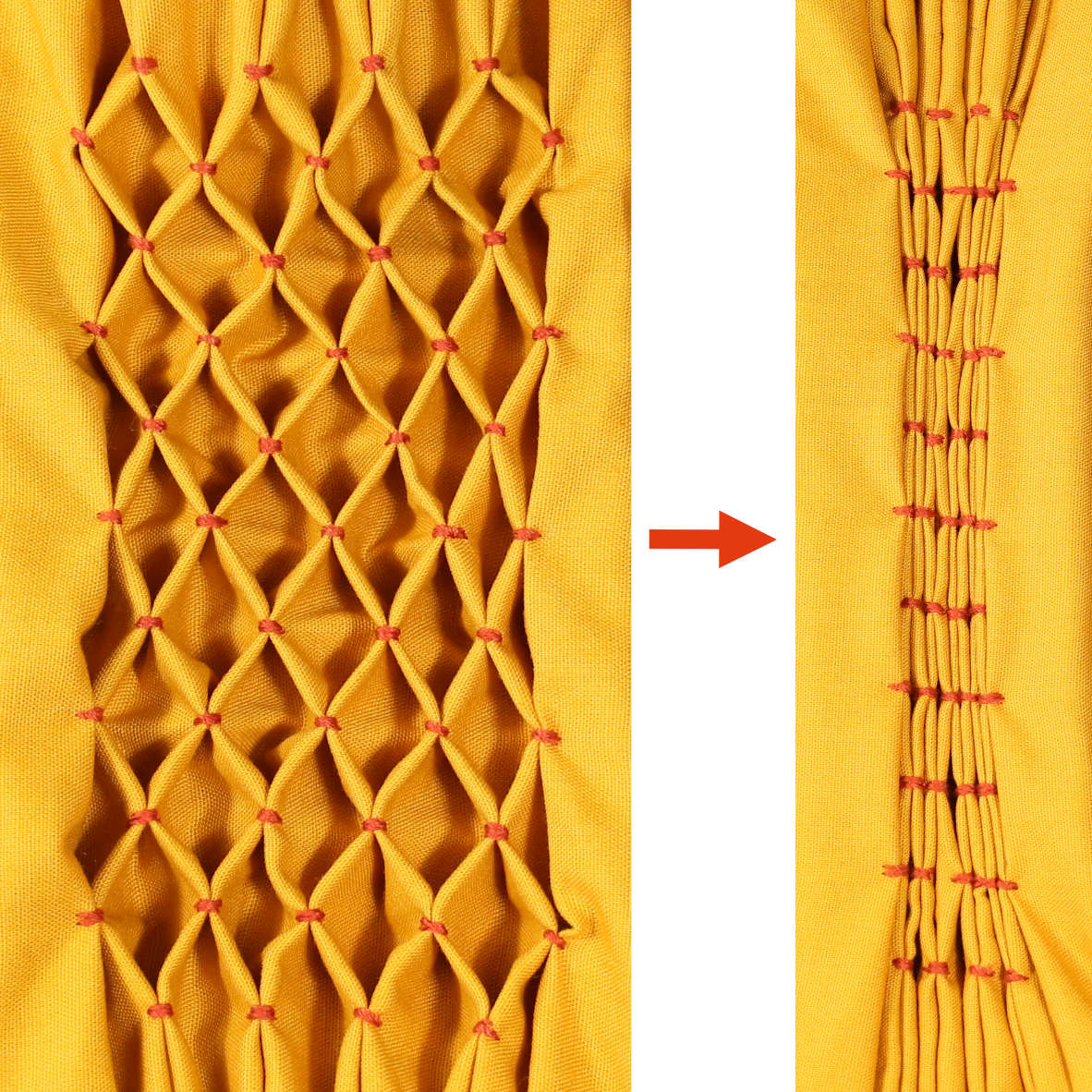 Image of Flextiles smocking open and then closed